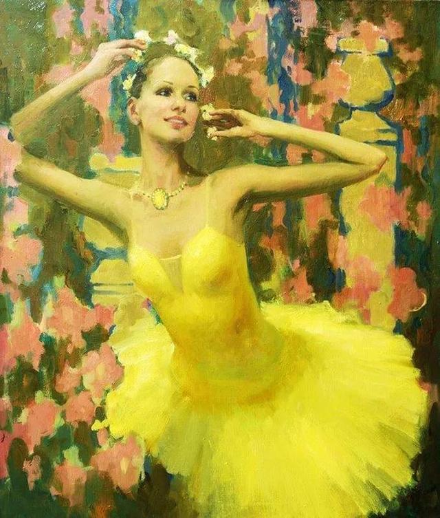 舞姿律动，俄罗斯画家阿纳斯塔西娅的色粉芭蕾，画面效果太棒了